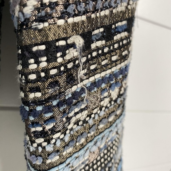 Lafayette 148 New York Blazer Womens 12 Blue Black Tweed Boucle Lined 3 Button - Picture 2 of 14